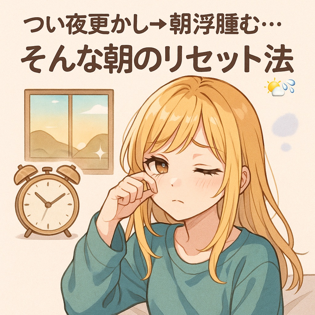 どうしてもついつい夜更かしして、朝起きたら顔パンパンってことありますよね🥹

簡単にできる方法を紹介します！

時間がない方は、これだけやってみてください！

✔︎白湯を飲む（身体が温まる）
✔︎耳をぐりぐり優しく回す（顔のリンパが流れる