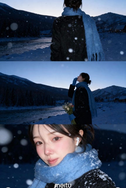 きなこぱん🍞 on LIPS 「ゆる投稿𓂃✍︎今流行りの(!?)meituでAIにin雪景色な..」(2枚目)