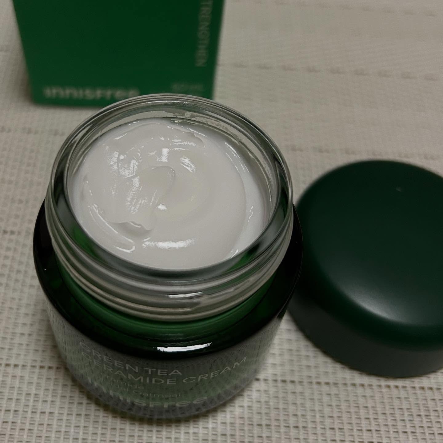 グリーンティー セラミド バリア クリーム​/innisfree/フェイスクリームを使ったクチコミ（3枚目）