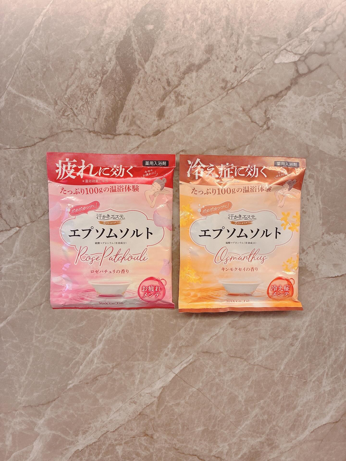 汗かきエステ気分 スペシャリテ エプソムソルト キンモクセイ 100g/マックス/無機塩系入浴剤を使ったクチコミ（3枚目）