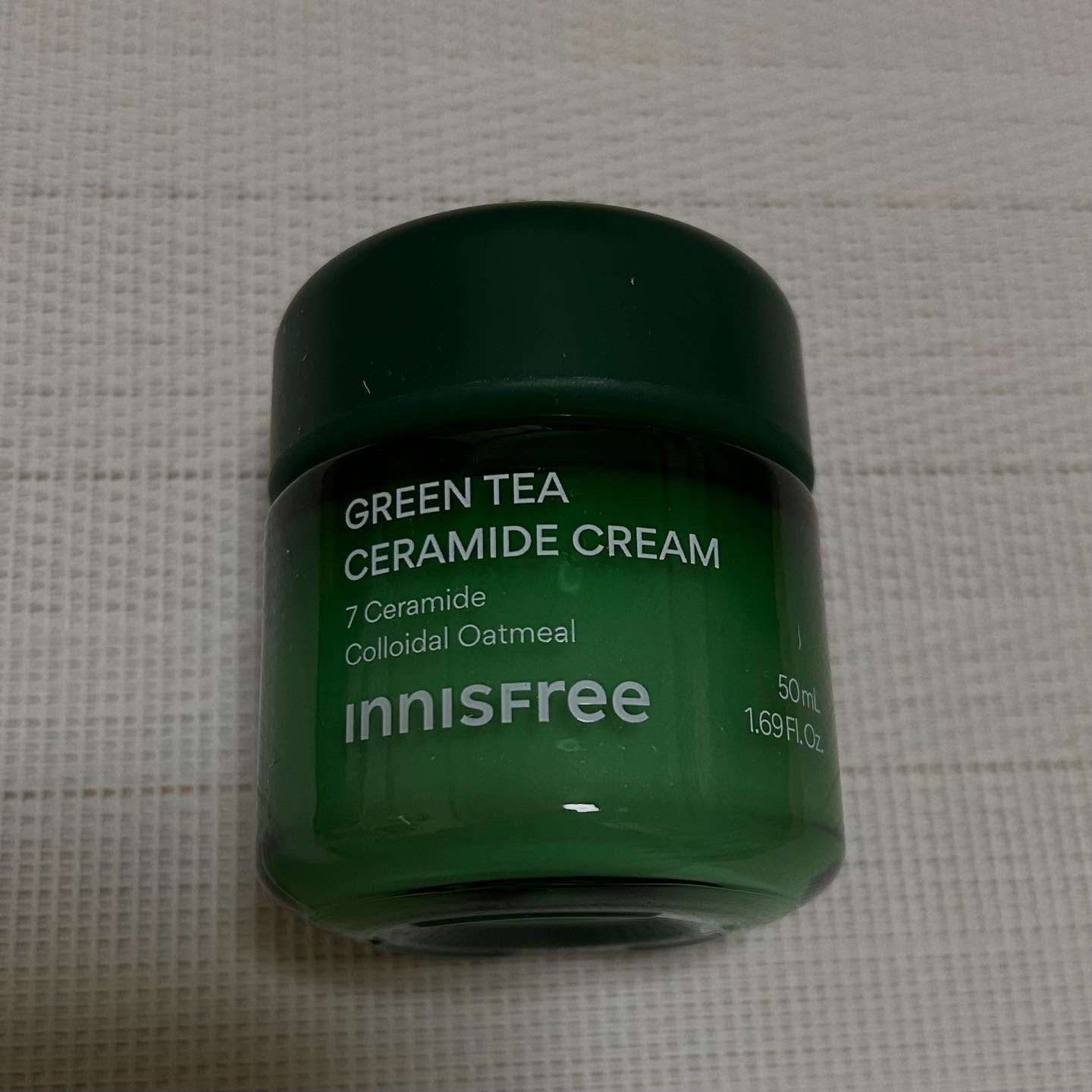グリーンティー セラミド バリア クリーム​/innisfree/フェイスクリームを使ったクチコミ（2枚目）