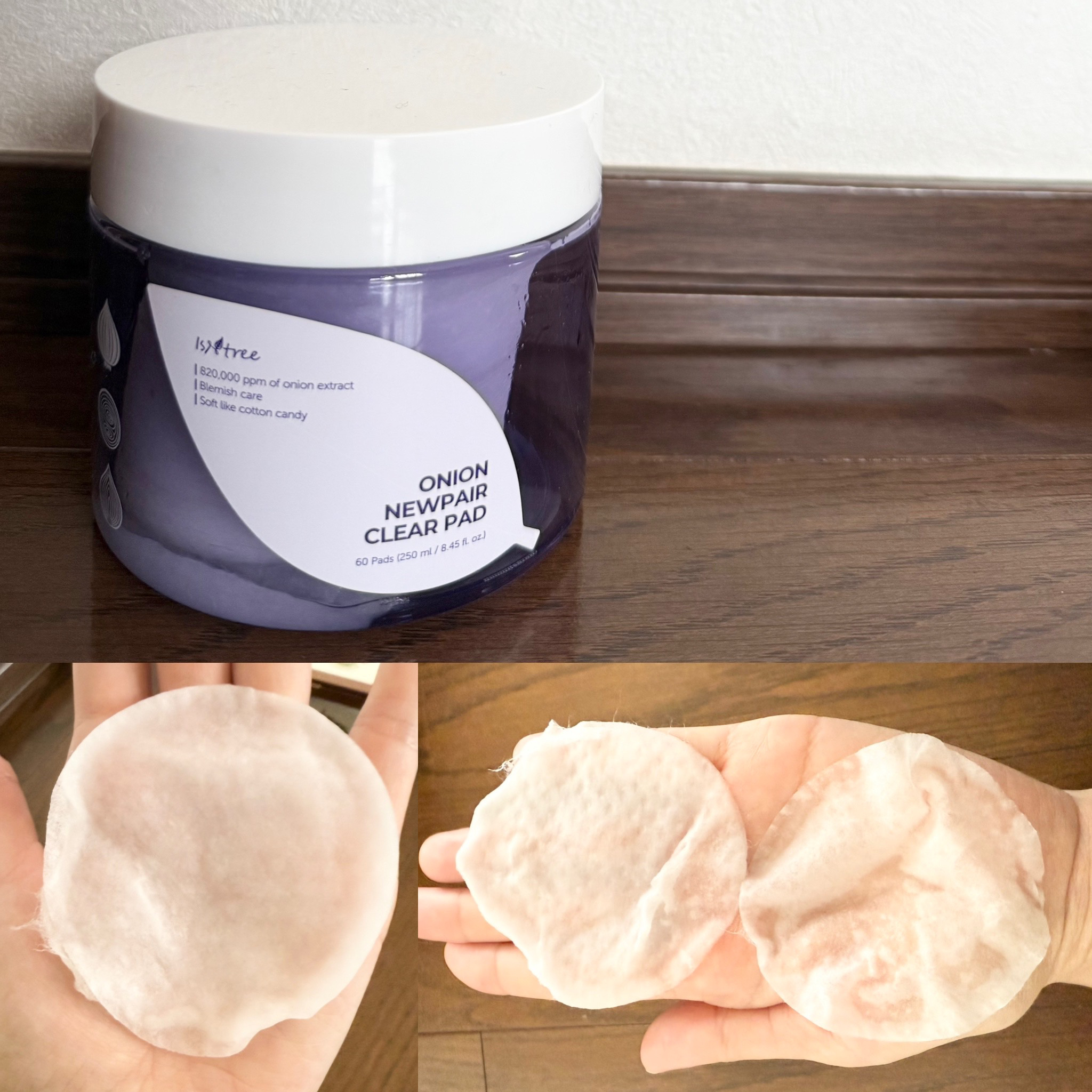 ISNTREE

ONION NEWPAIR CLEAR PAD

60枚入

面白い玉ねぎ成分配合🧅

柔らかい素材のトナーパッドです。

また2枚に割いて使うのもオススメ！

香りはなく肌に優しく使いやすかったです！

#Isntre