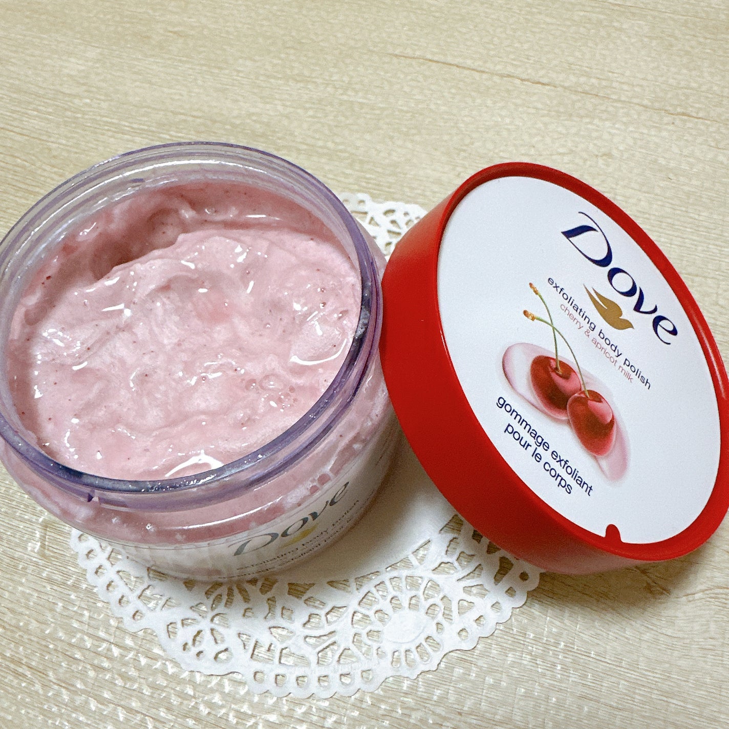 ダヴ ふわとろ クリーミースクラブ チェリー&アプリコットミルク/ダヴ/ボディスクラブを使ったクチコミ(3枚目)