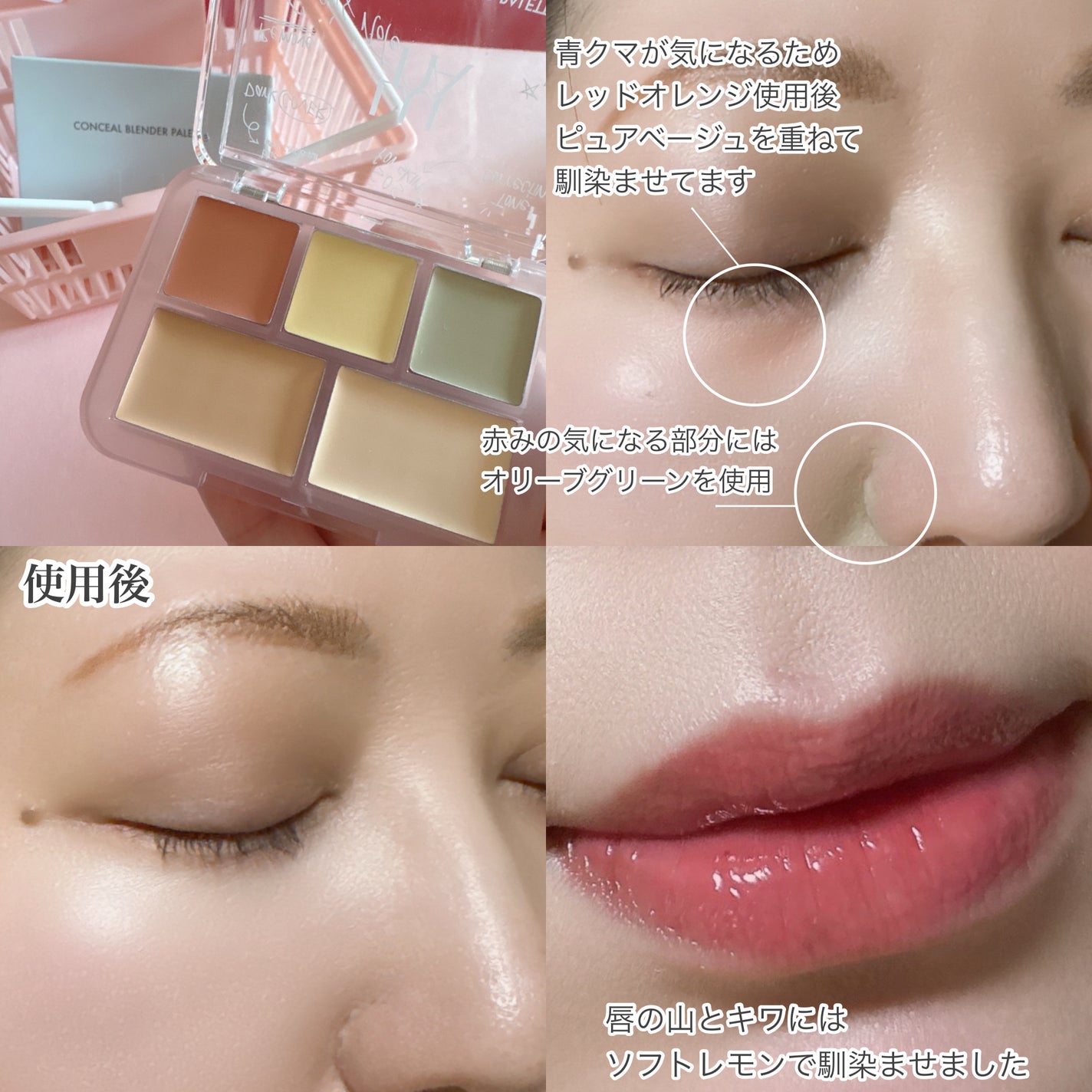 コンシールブレンダーパレット/LUNA/パレットコンシーラーを使ったクチコミ(4枚目)