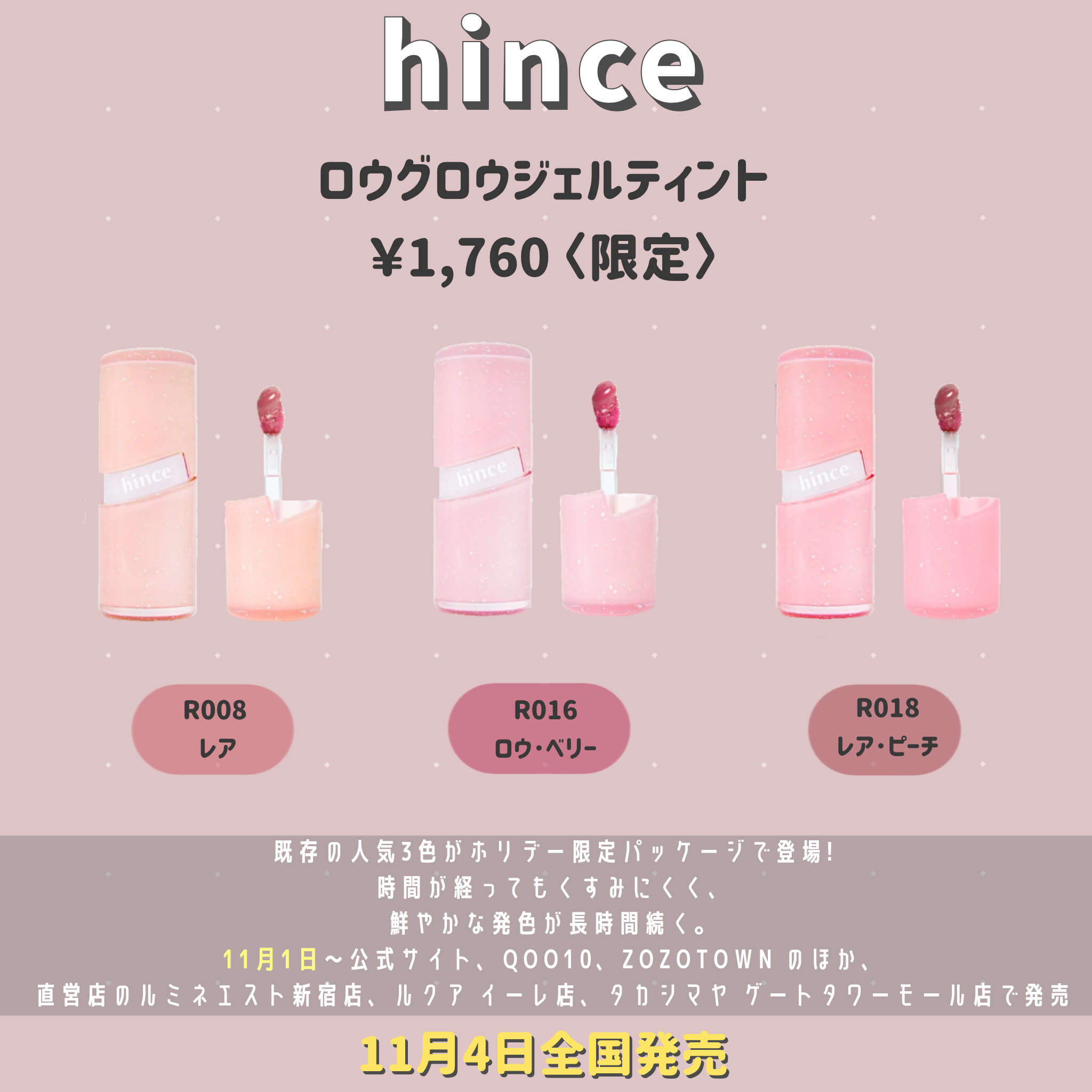 ロウグロウジェルティント/hince/リップティントを使ったクチコミ（3枚目）
