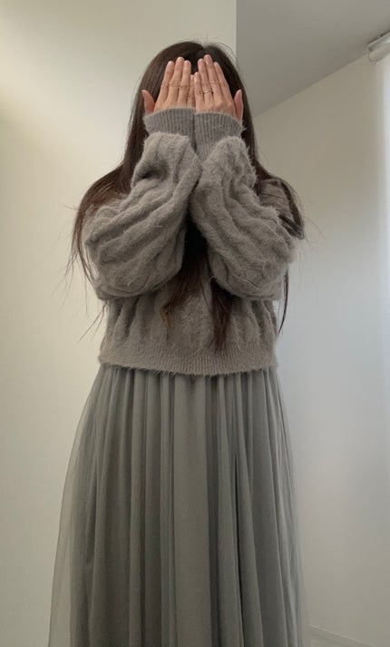 ぷぅぴぃ《紫コス部💜💗》 on LIPS 「GRL♡♡シャギーニットジップトップス×チュールワンピースセッ..」(3枚目)