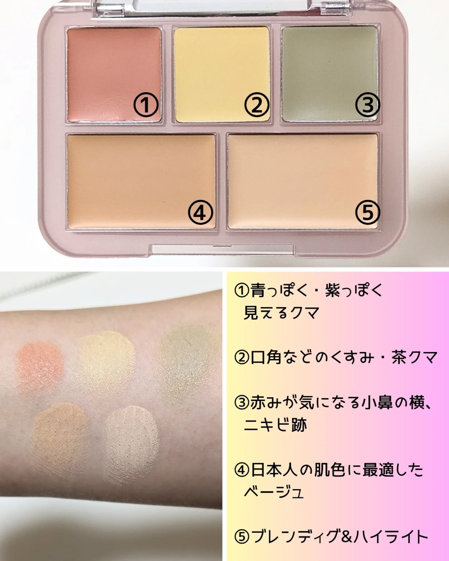 コンシールブレンダーパレット/LUNA/パレットコンシーラーを使ったクチコミ（3枚目）