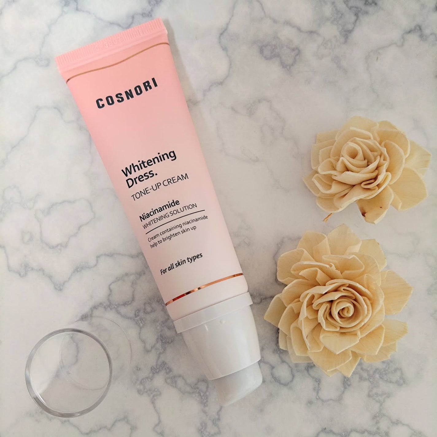 ホワイトニングドレストーンアップクリーム/COSNORI/化粧下地を使ったクチコミ(2枚目)