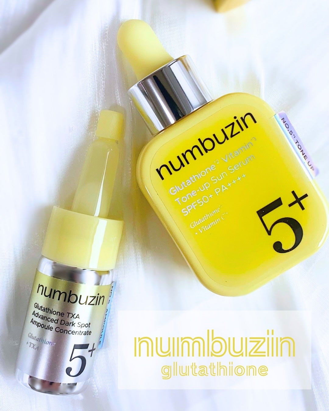 5番 白玉グルタチオンCトーンアップベース SPF50+ PA++++/numbuzin/化粧下地を使ったクチコミ(1枚目)