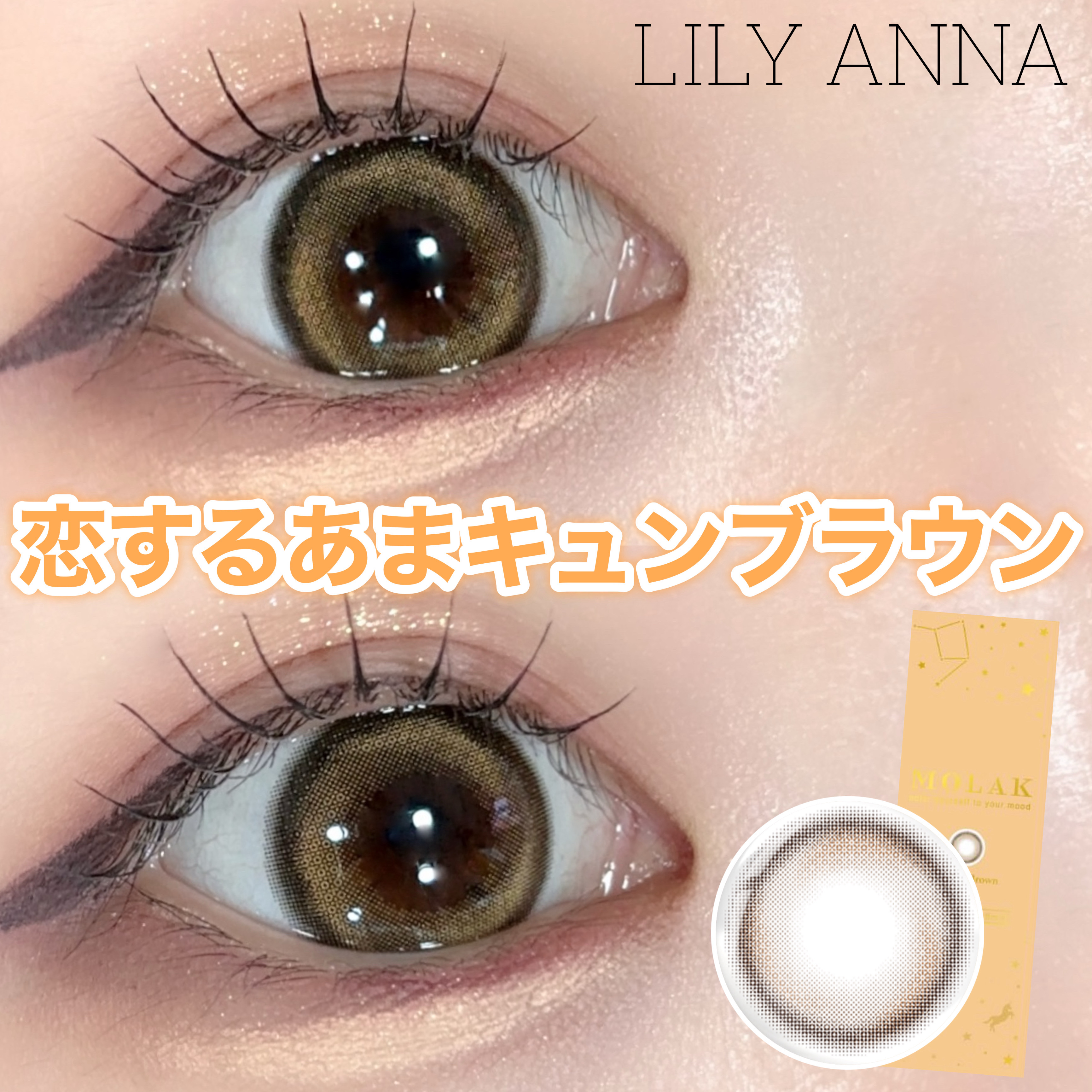 MOLAK 1day トゥインクルブラウン/MOLAK/ワンデー（１DAY）カラコンを使ったクチコミ（1枚目）