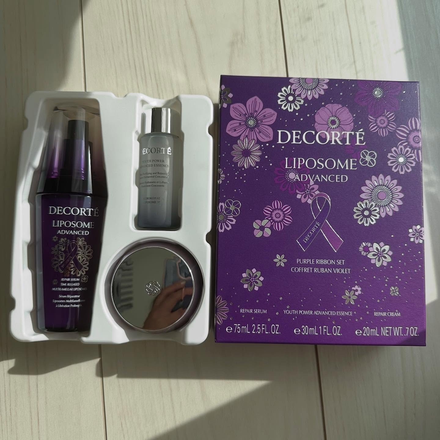 コスメデコルテ リポソーム アドバンスト リペアセラム パープルリボン セット 2025/DECORTÉ/スキンケアキットを使ったクチコミ（2枚目）