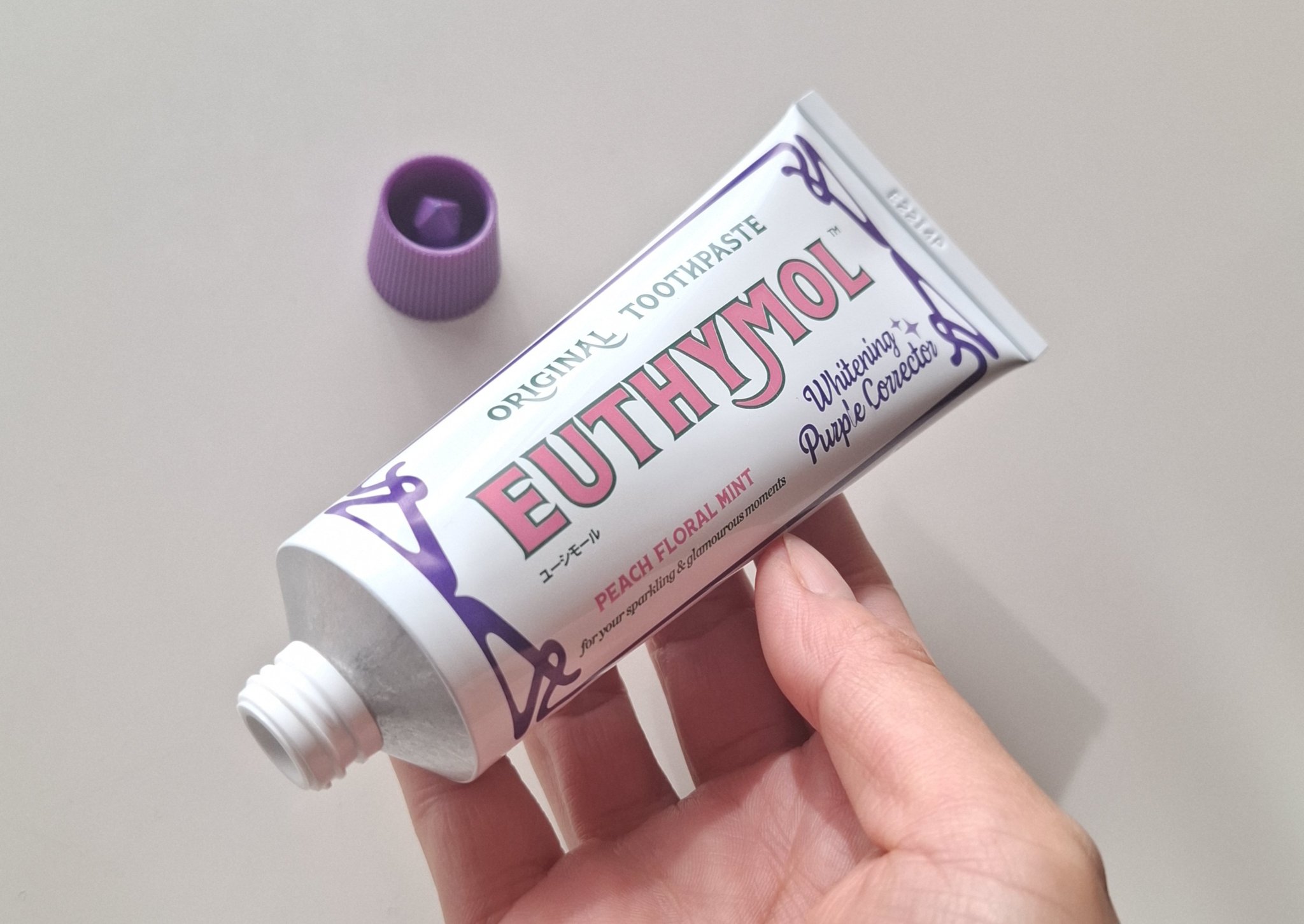 ホワイトパープル歯みがき ピーチフローラルミントの香り/EUTHYMOL/歯磨き粉を使ったクチコミ（2枚目）