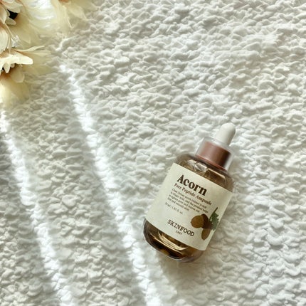 しらたま/ 脱ファンデ目指し中のクチコミ「\ ちゅるんと毛穴レス肌♡/
SKINFOOD
どんぐり ポア ペプチド セラムの紹介です.....」(1枚目)