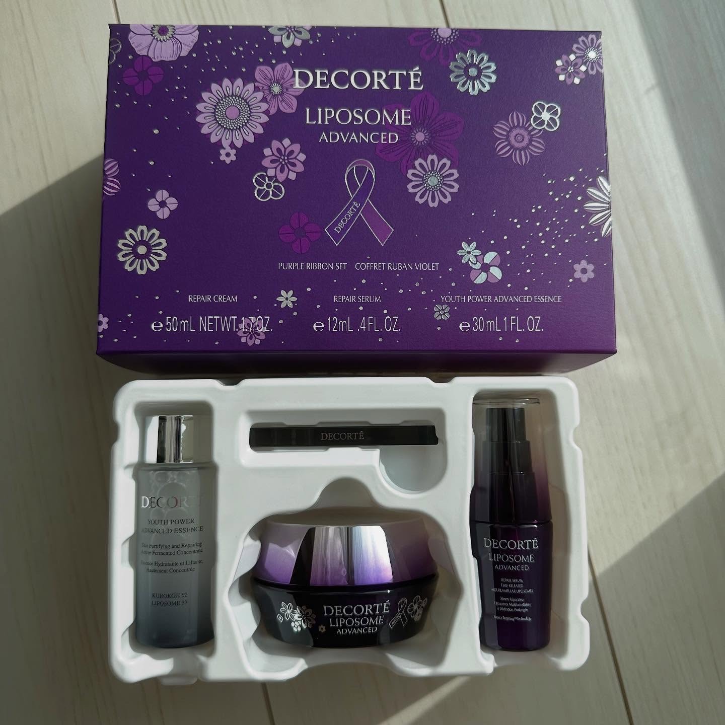 コスメデコルテ リポソーム アドバンスト リペアセラム パープルリボン セット 2025/DECORTÉ/スキンケアキットを使ったクチコミ（3枚目）