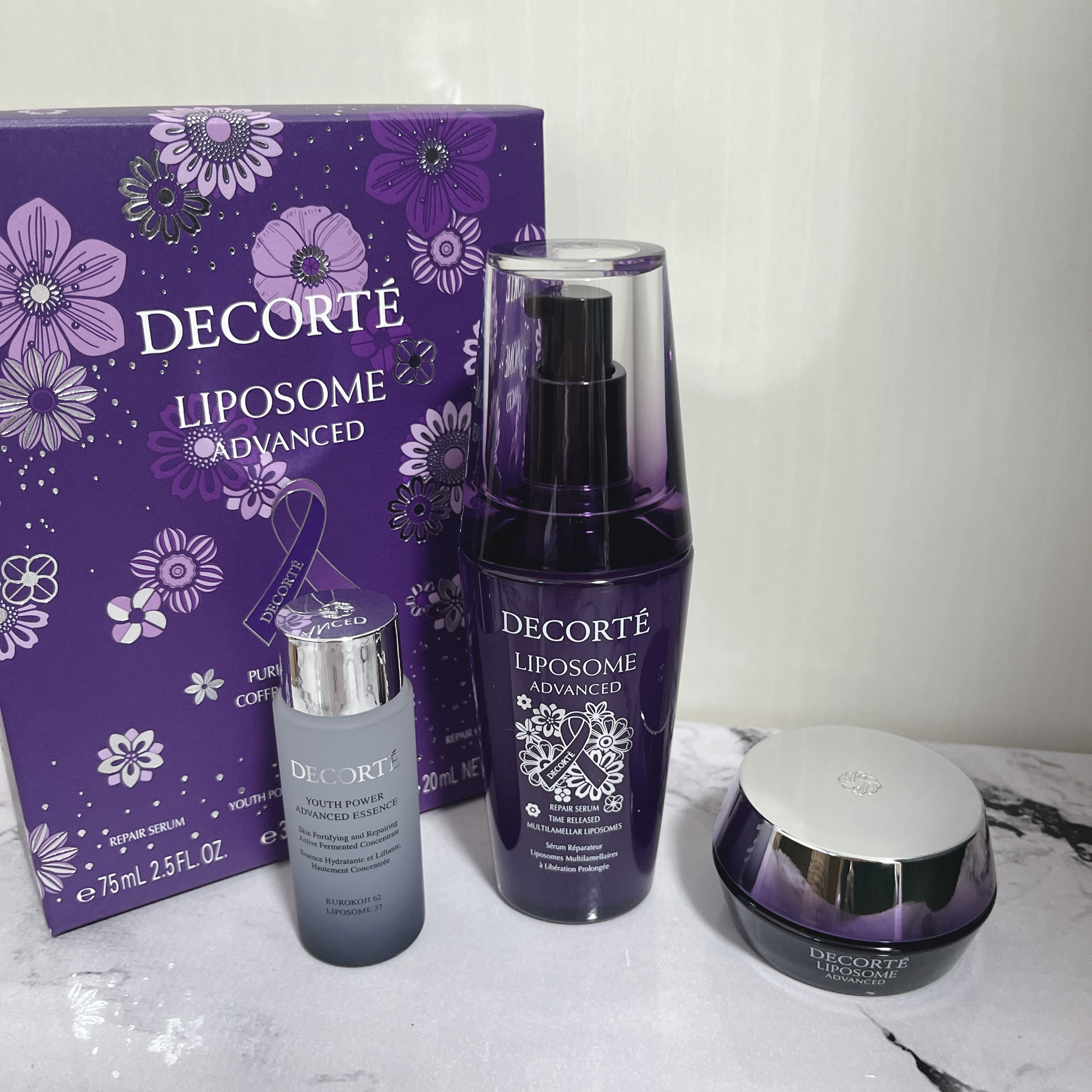 コスメデコルテ リポソーム アドバンスト リペアクリーム パープルリボン セット 2025/DECORTÉ/スキンケアキットを使ったクチコミ（1枚目）