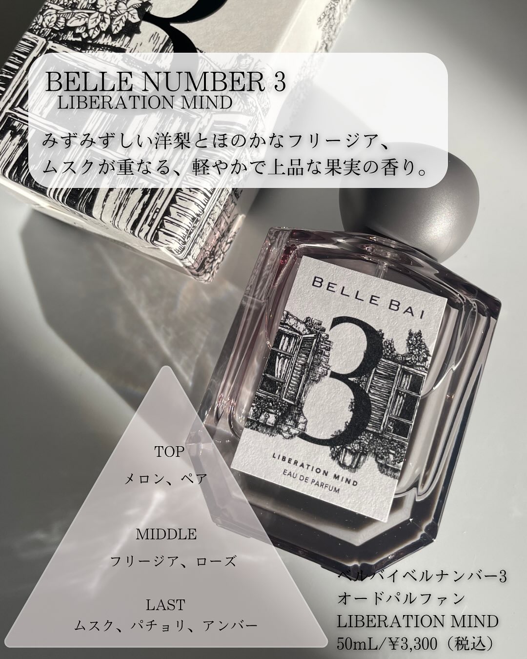 ベルナンバー 3 オードパルファン 精神の開放(LIBERATION MIND)/BELLE BAI/香水(その他)を使ったクチコミ（2枚目）