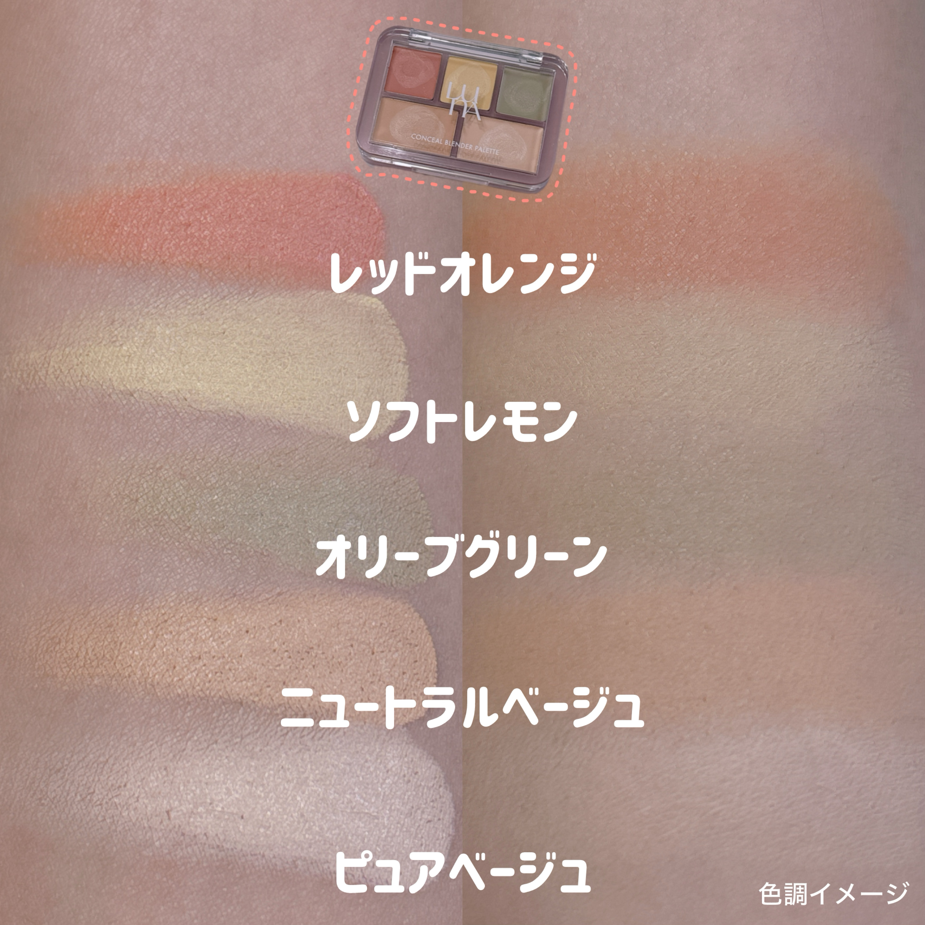 コンシールブレンダーパレット/LUNA/パレットコンシーラーを使ったクチコミ（3枚目）