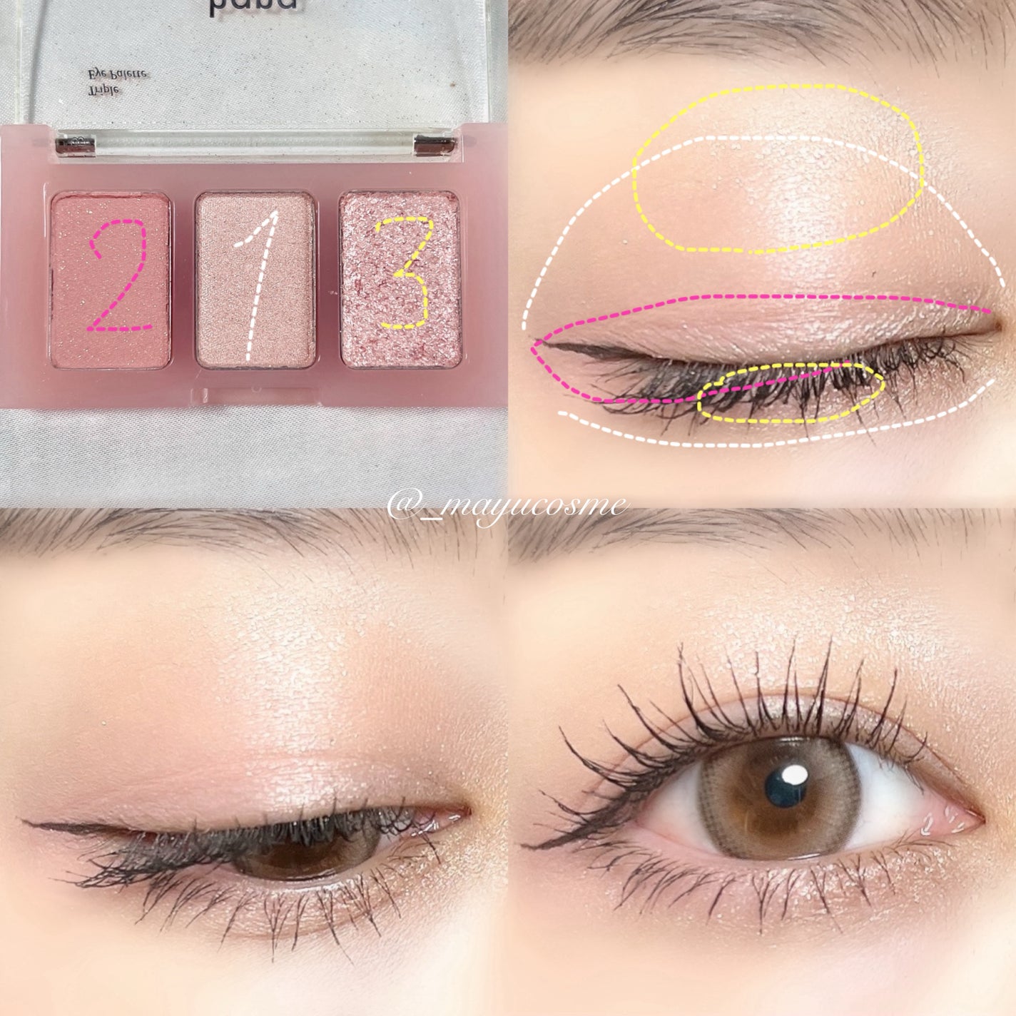 トリプルアイパレット/hana by hince/アイシャドウパレットを使ったクチコミ(4枚目)