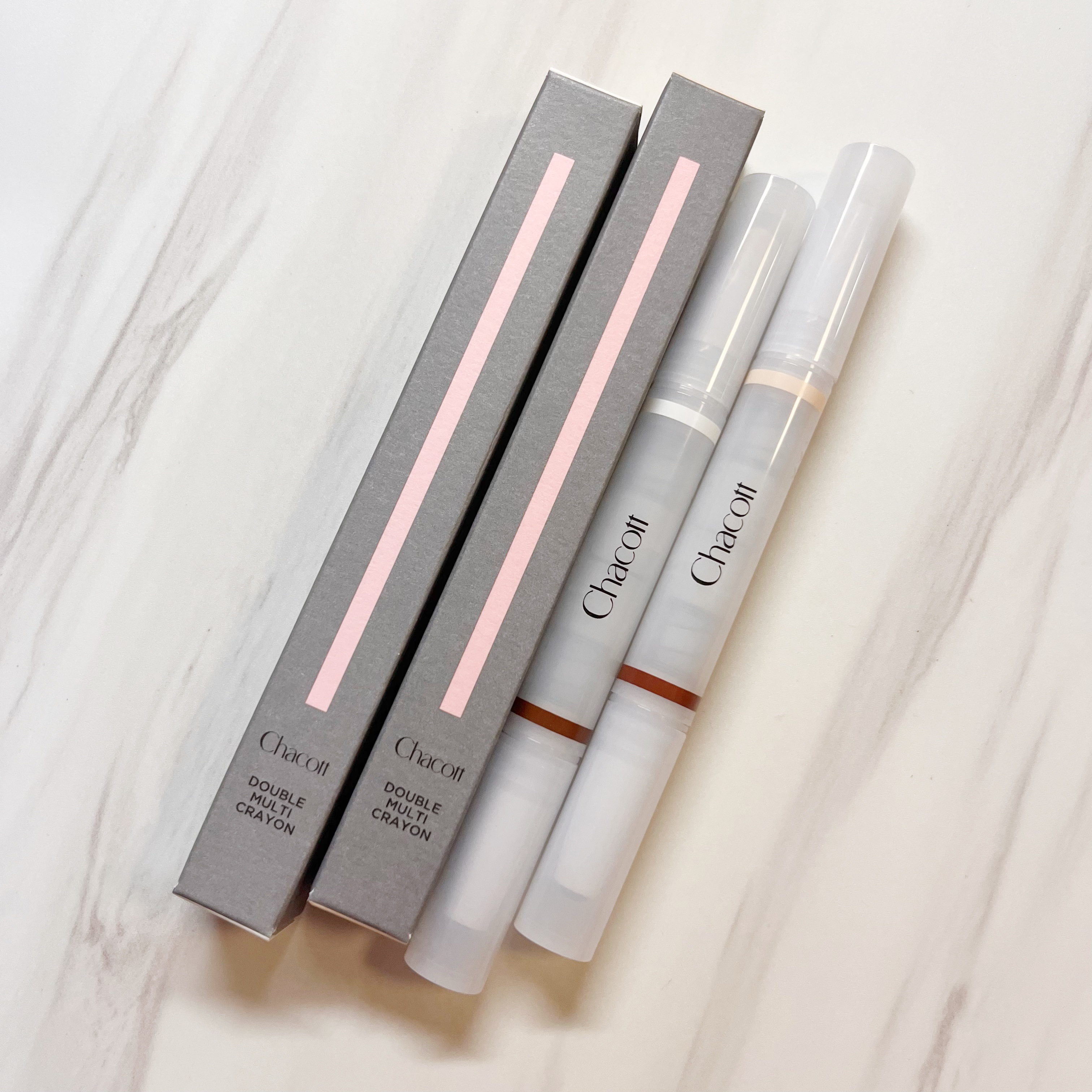 ダブルマルチクレヨン 420 セコイヤ×ピュアホワイト/チャコット・コスメティクス/シェーディングを使ったクチコミ（1枚目）