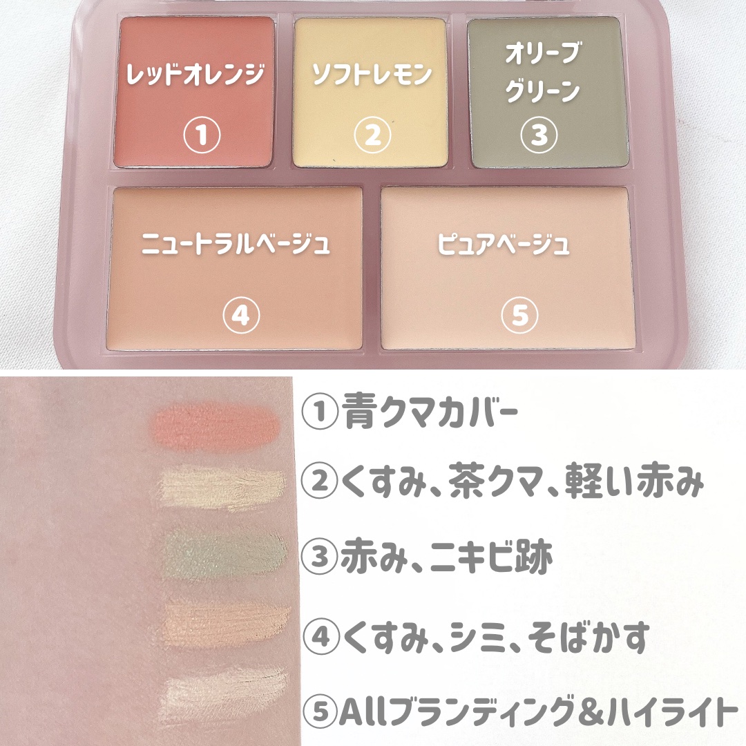 コンシールブレンダーパレット/LUNA/パレットコンシーラーを使ったクチコミ（3枚目）