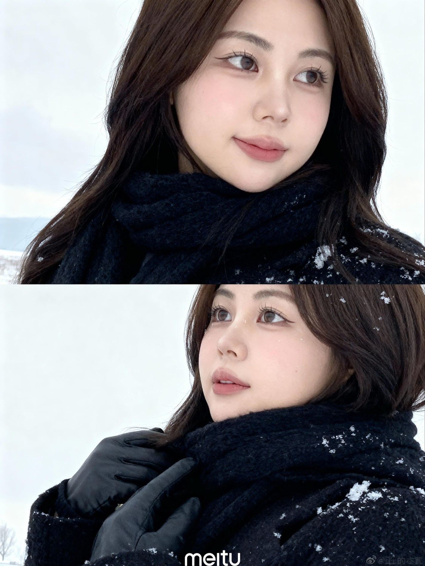 元美容ライター🪞白美 on LIPS 「流行りの冬加工みんなやった?❄️Meituで無料!簡単にできる..」(3枚目)