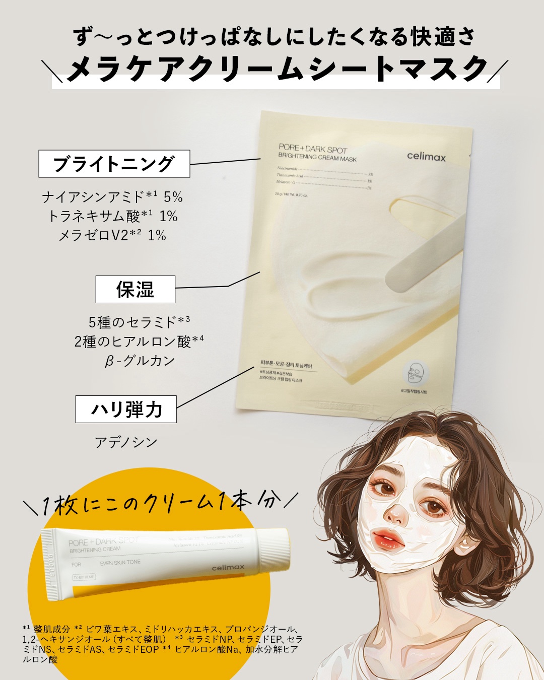 ポアブライトニングシミケアクリームラッピングパック/celimax/シートマスク・パックを使ったクチコミ（2枚目）