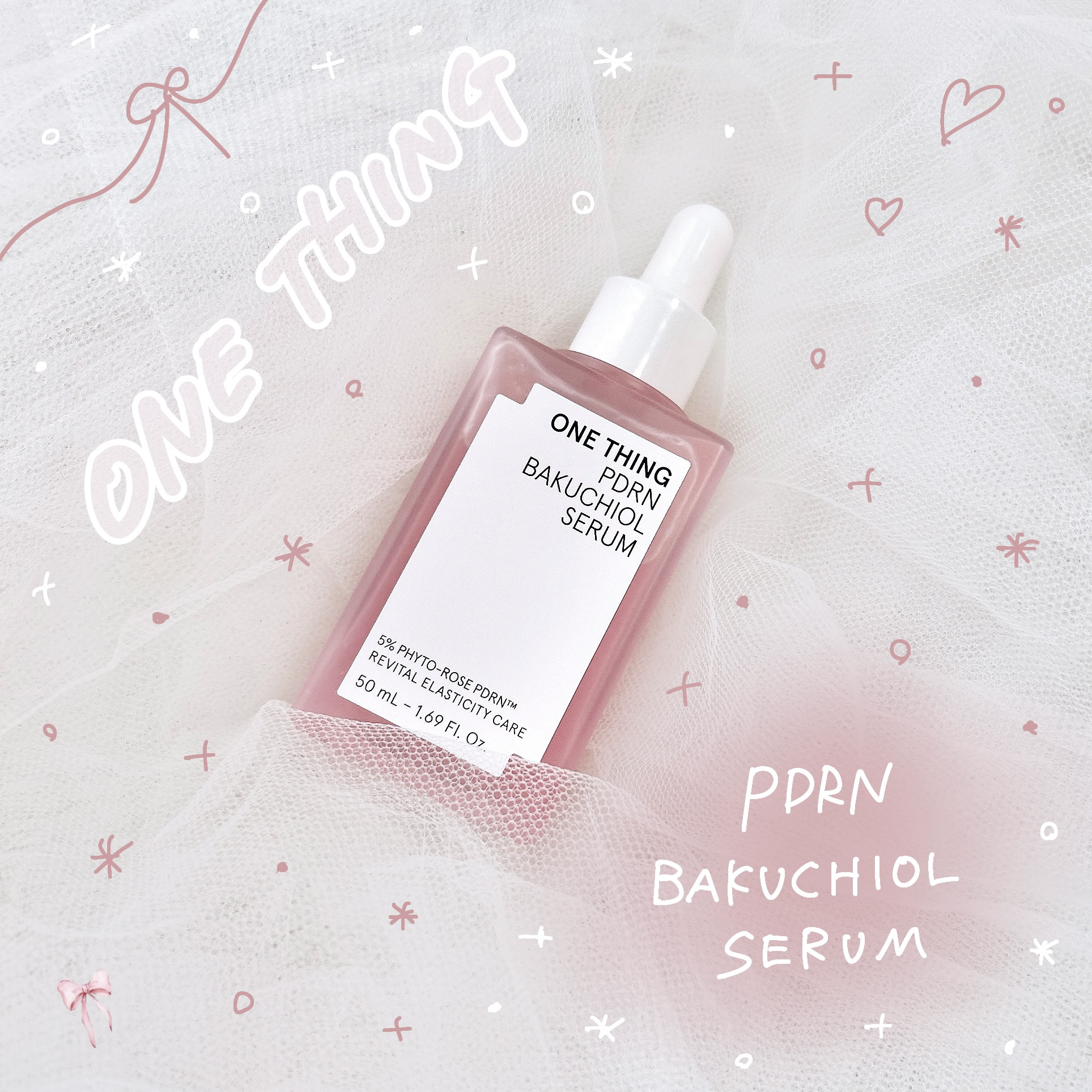 ONE THING PDRNバクチオールセラムのクチコミ「
ONE THING
PDRNバクチオールセラム

ぷるんと弾けるピンクジェリーが肌に
溶け込.....」（1枚目）