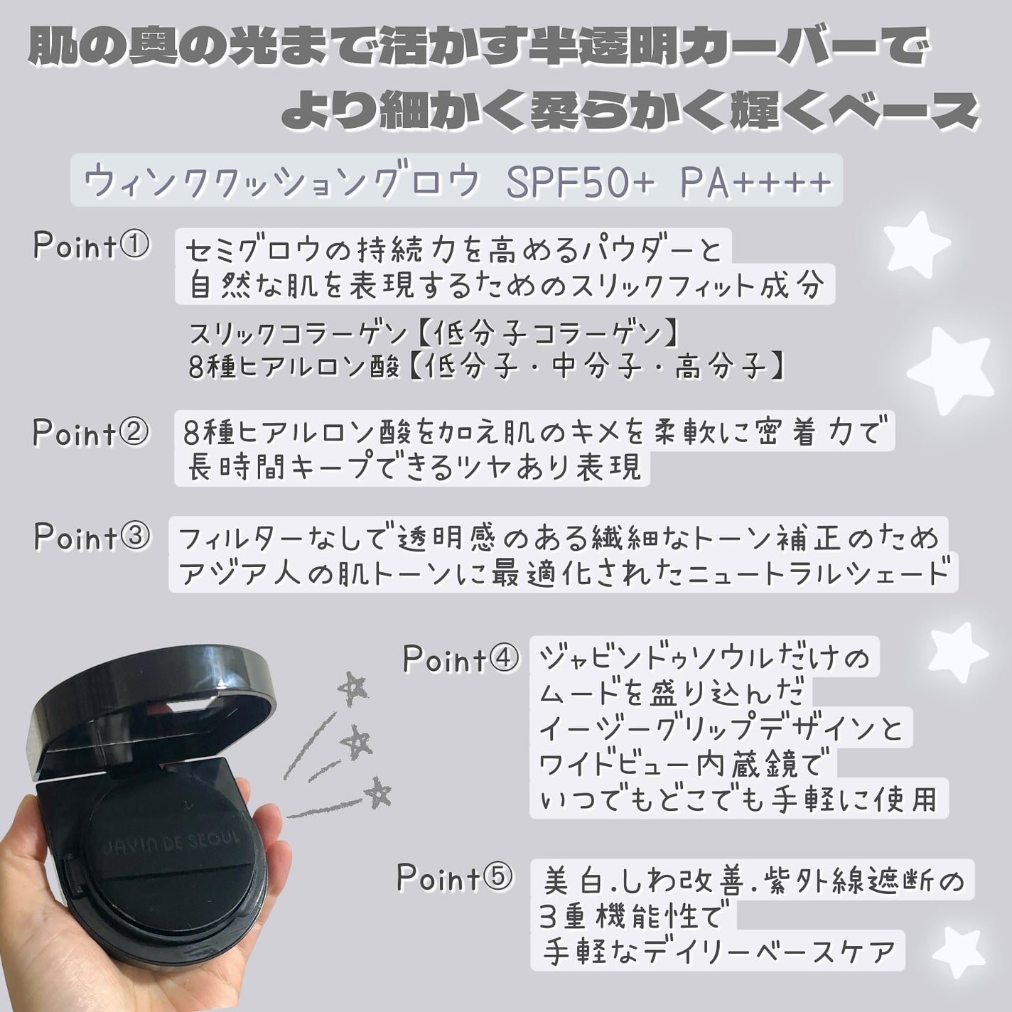 Wink Cushion Glow/Javin De Seoul/クッションファンデーションを使ったクチコミ(2枚目)