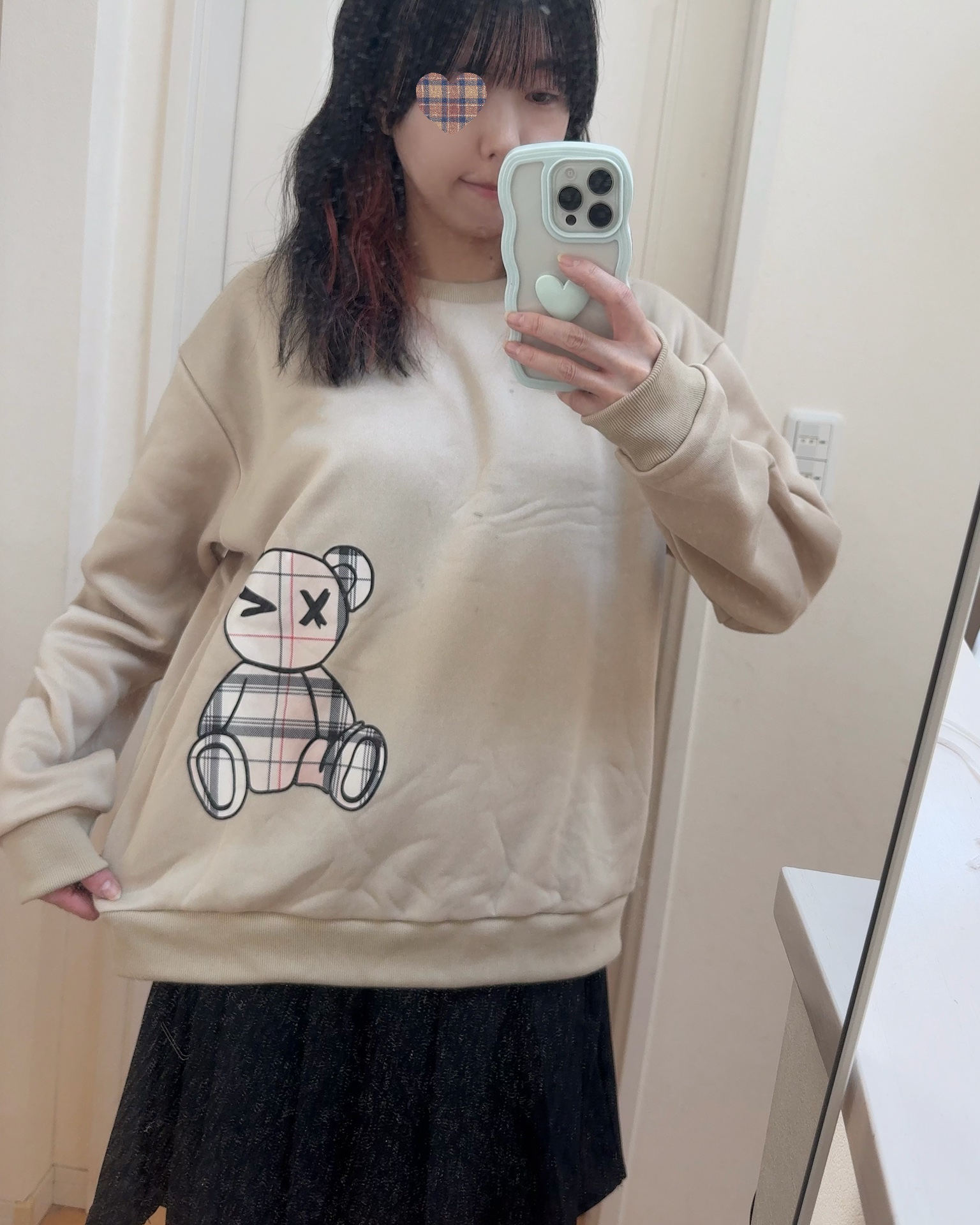 カジュアルベア柄フリース裏起毛パーカー/SHEIN/その他を使ったクチコミ（1枚目）