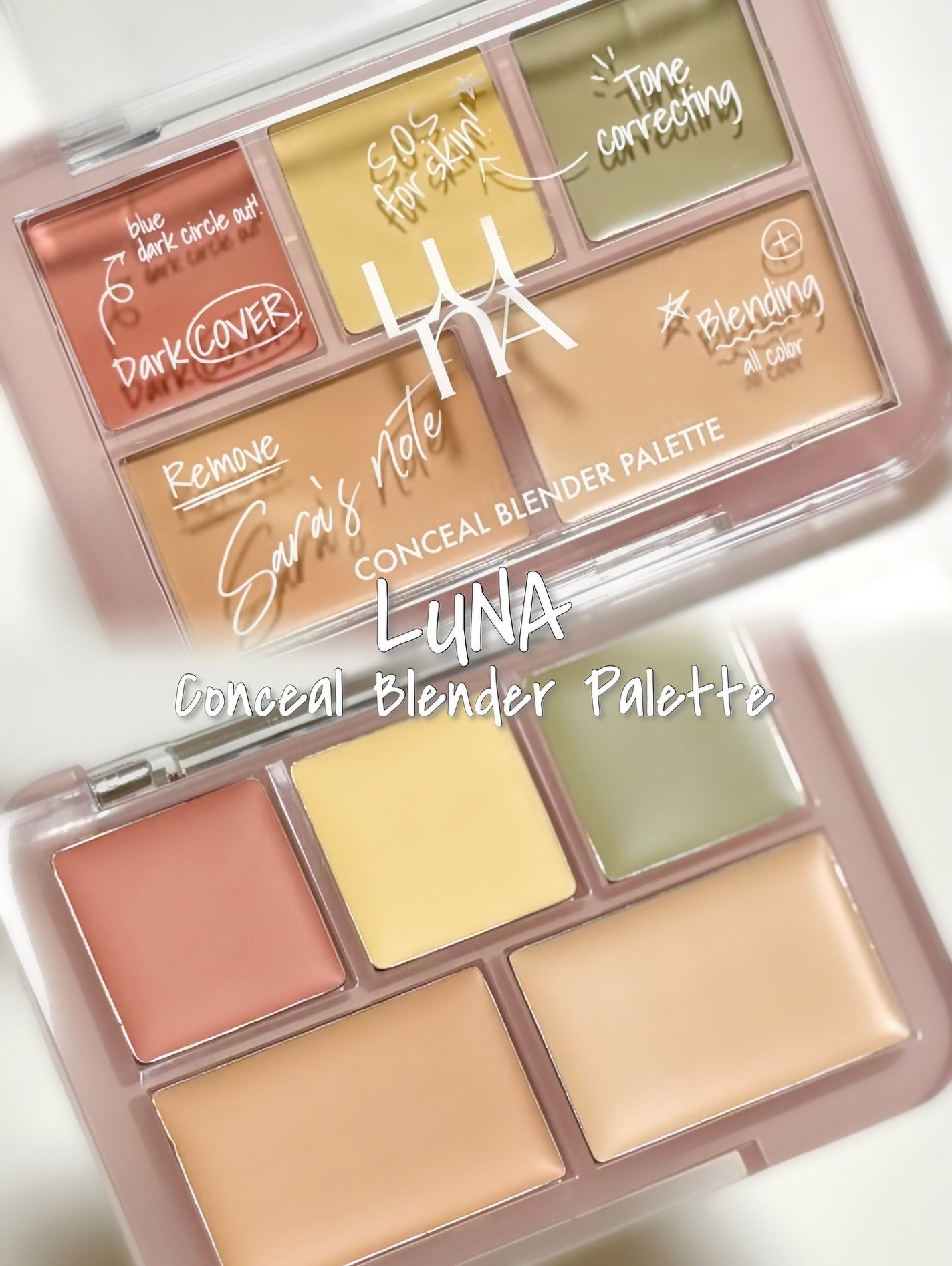 コンシールブレンダーパレット/LUNA/パレットコンシーラーを使ったクチコミ(1枚目)