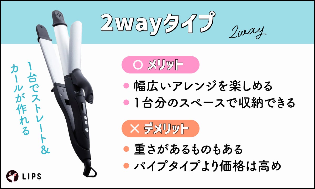 2wayタイプは幅広いアレンジを楽しめて、1台分のスペースで収納できる。ただし、重さがあるものもあり、パイプタイプより価格は高め。