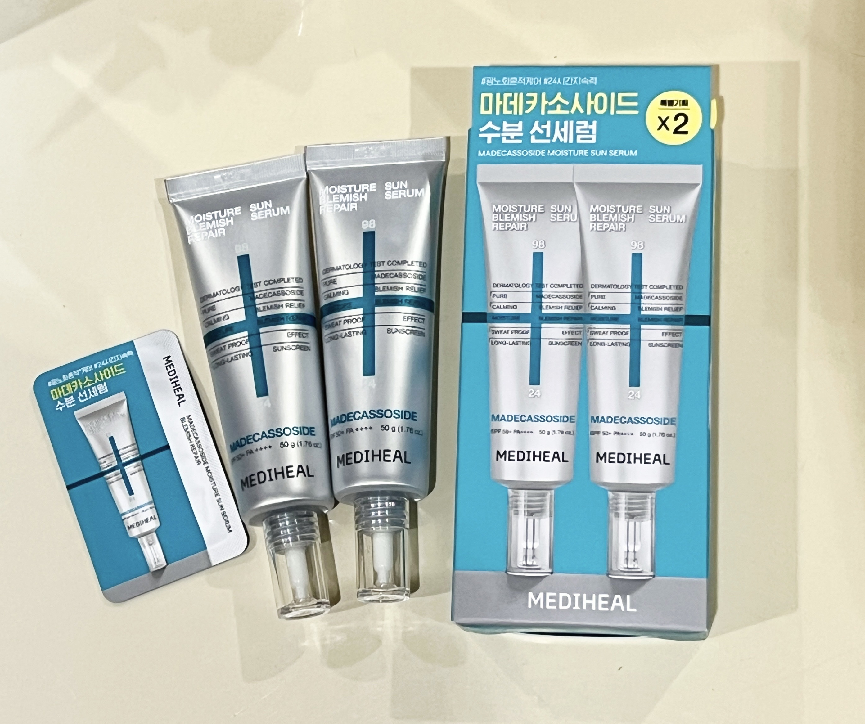 マデカッソシドモイスチャーサンセラムブレミッシュリペア/MEDIHEAL/日焼け止めクリームを使ったクチコミ（1枚目）