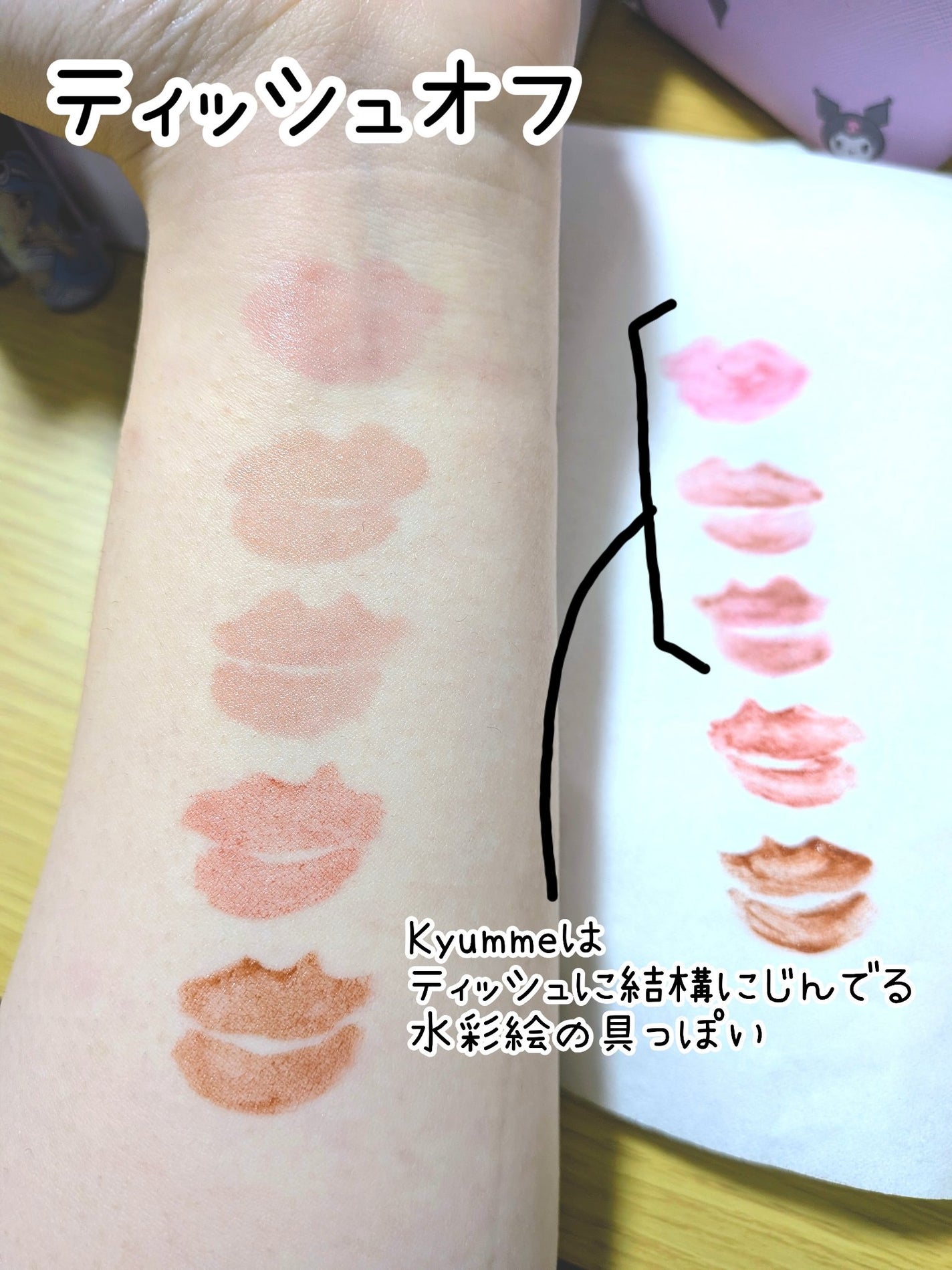 KM ジューシーティントリップカラー/Kyumme/リップティントを使ったクチコミ(3枚目)