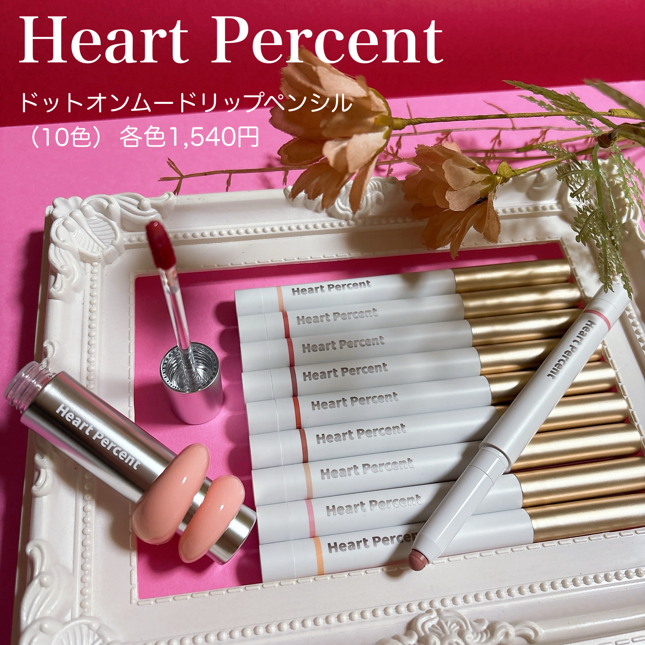 ドットオンムードリップペンシル/Heart Percent/リップライナーを使ったクチコミ（1枚目）