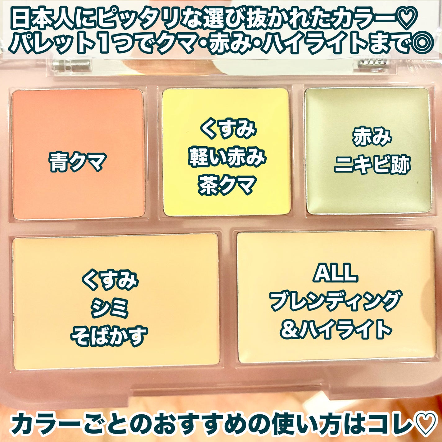 コンシールブレンダーパレット/LUNA/パレットコンシーラーを使ったクチコミ(3枚目)