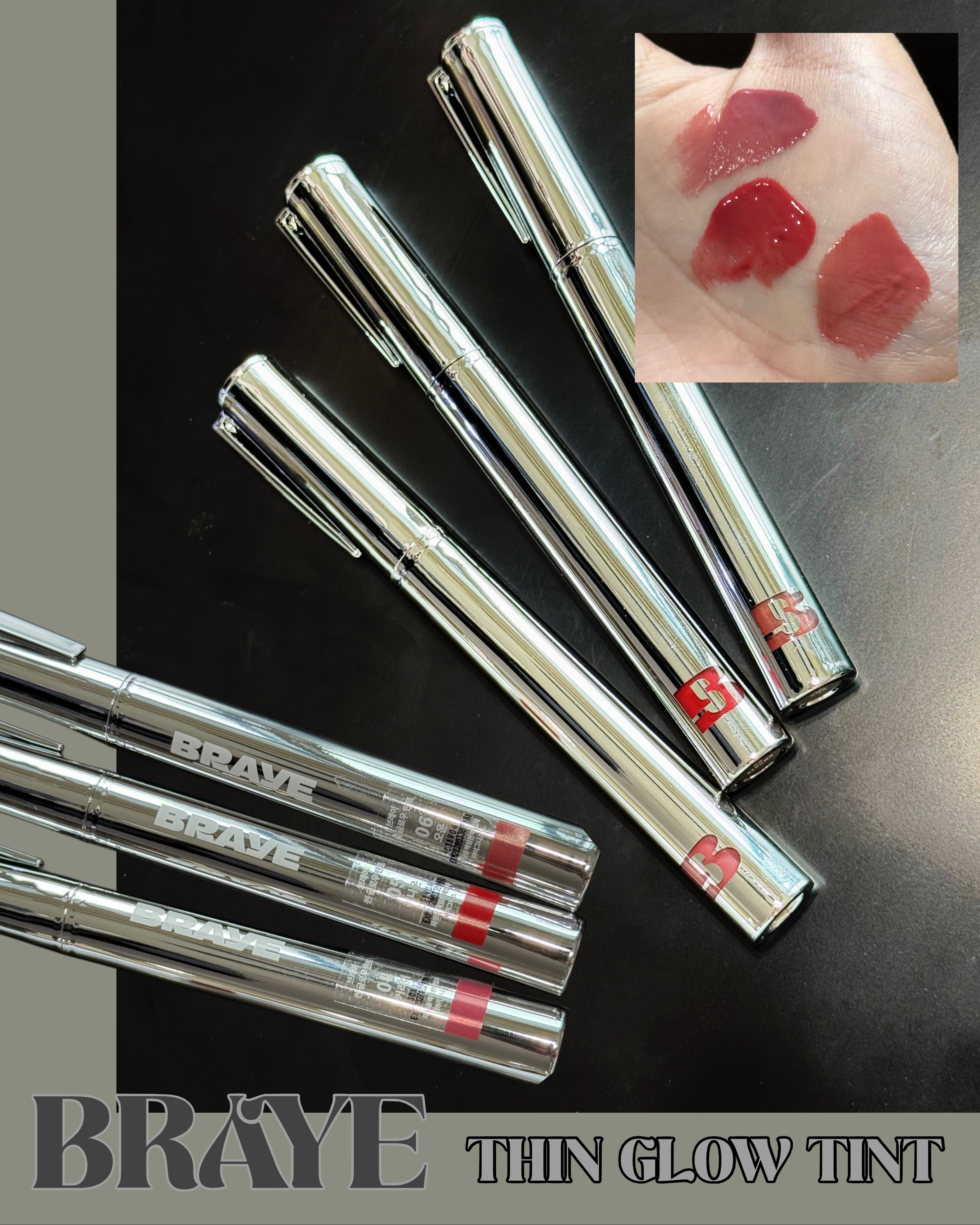 BRAYEのシングロウティントは
万年筆から着想を得た✒️
ペン型のリップ〜💄✨
シルバーのパッケージが素敵だよね😍

ブレイBESTカラー
▶︎04 キャリア(クール)
節制のグレイッシュモーブ
▶︎05 レナウン(ニュートラル)
鮮