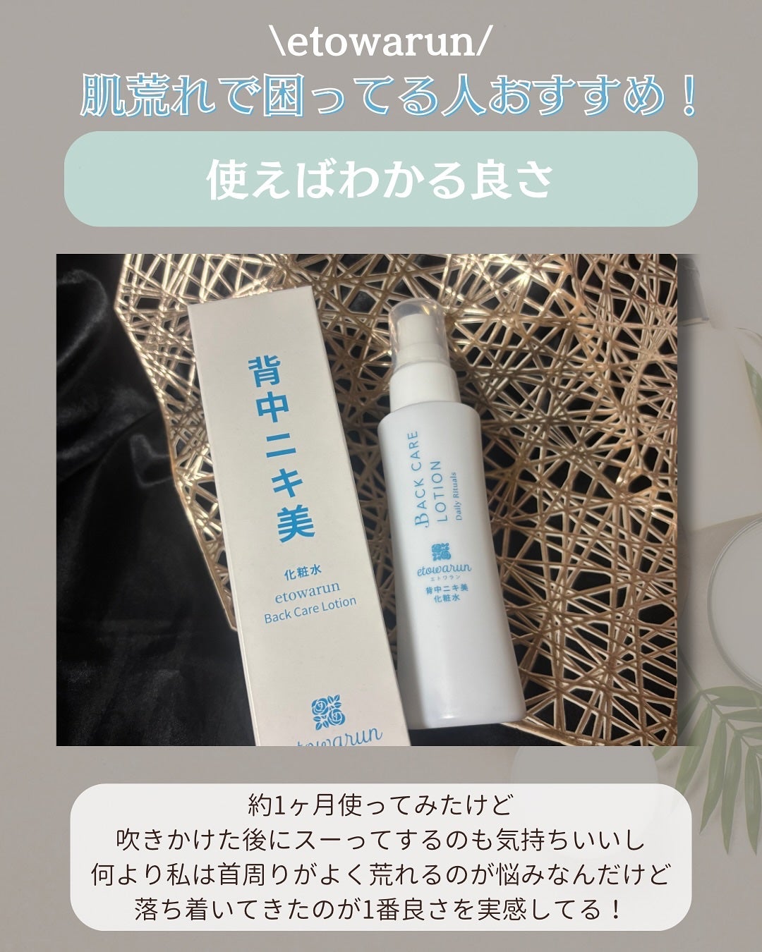 背中ニキ美 化粧水/エトワラン/ボディローションを使ったクチコミ(4枚目)