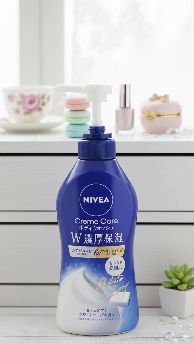 ニベア クリームケアボディウォッシュ W濃厚保湿 ヨーロピアンホワイトソープの香り/ニベア/ボディソープを使ったクチコミ（1枚目）