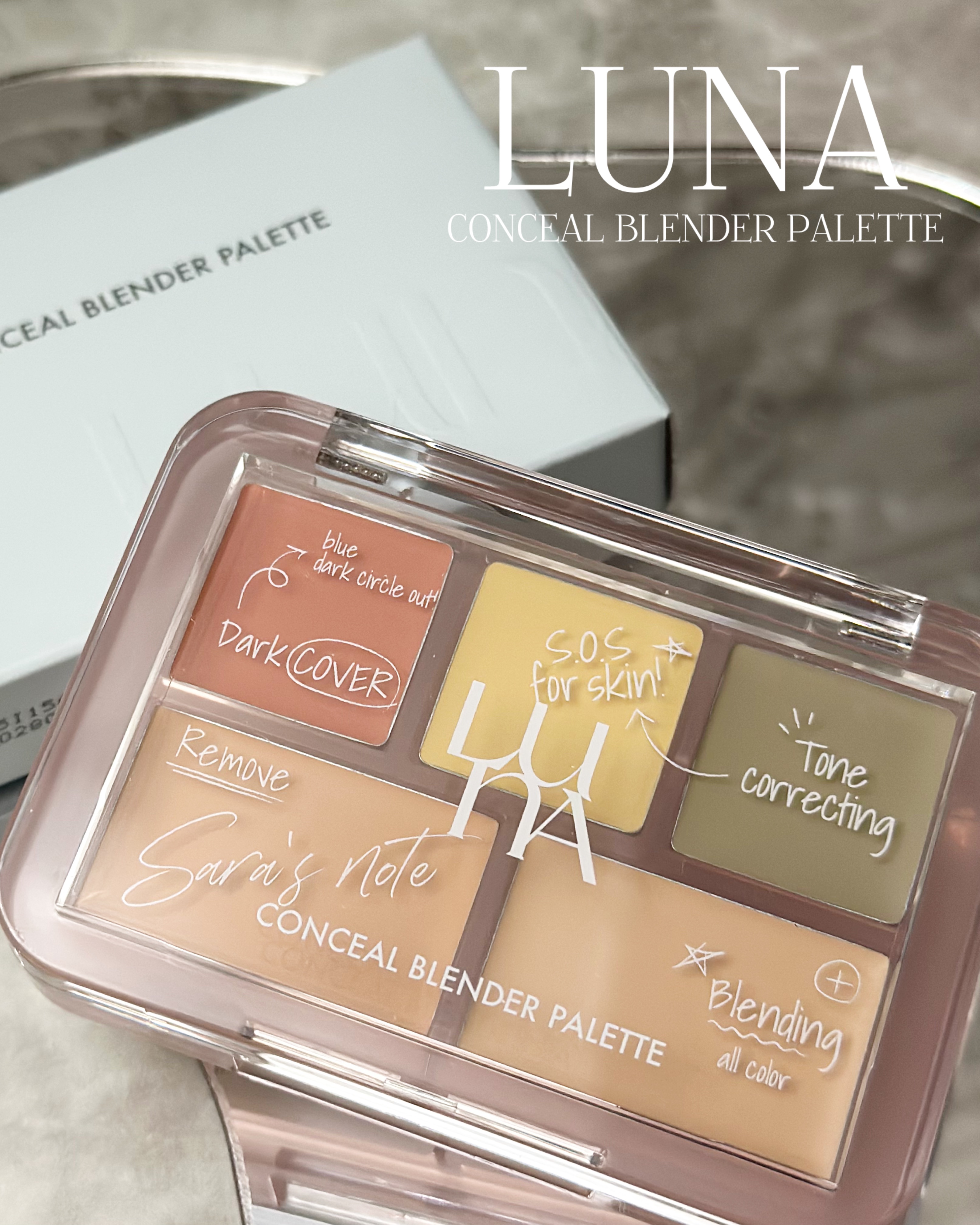 コンシールブレンダーパレット/LUNA/パレットコンシーラーを使ったクチコミ（1枚目）