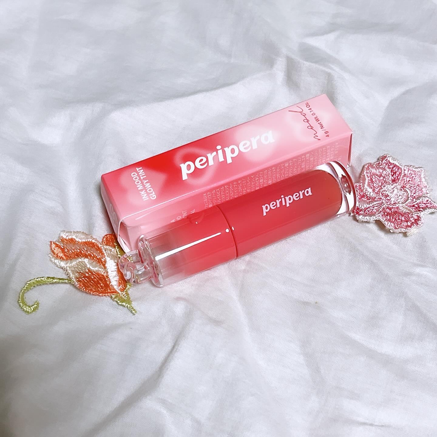 ペリペラ インク ムード グロイ ティント 35 SPECIAL CORAL(コーラル特講)【ハート盛り】/PERIPERA/リップティントを使ったクチコミ（1枚目）