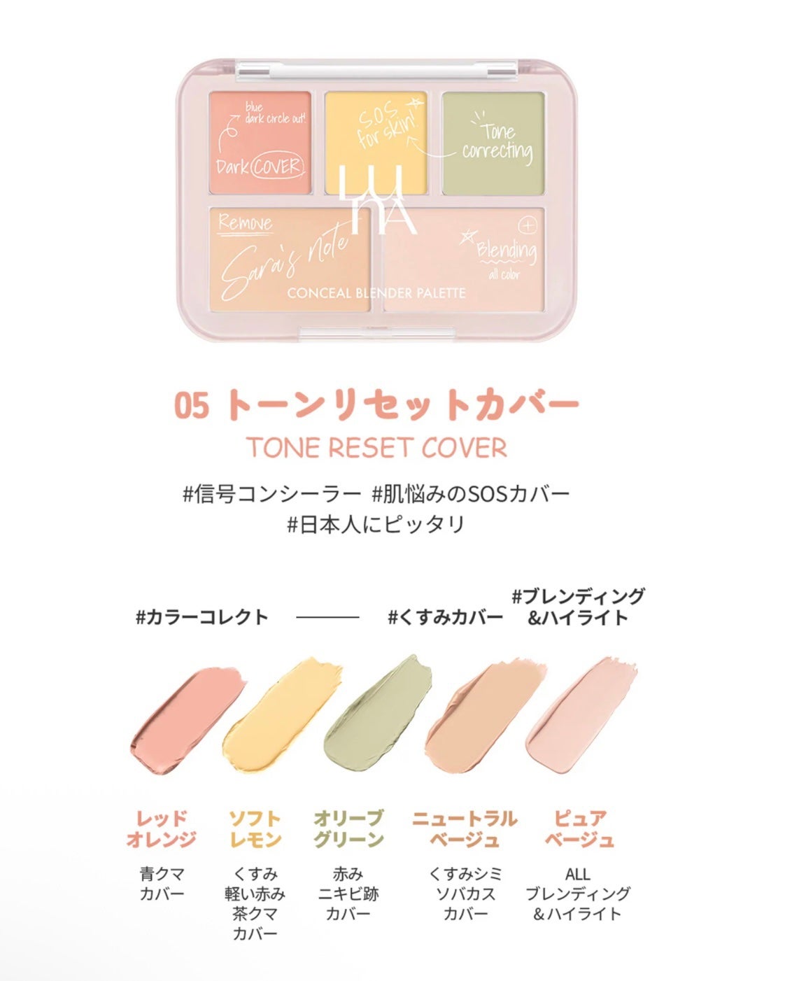 コンシールブレンダーパレット/LUNA/パレットコンシーラーを使ったクチコミ(5枚目)