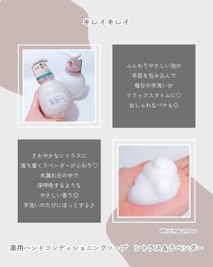 キレイキレイ薬用ハンドコンディショニングソープ あたたかな木漏れ日の香りシトラス&ラベンダー/キレイキレイ/ハンドソープを使ったクチコミ(2枚目)