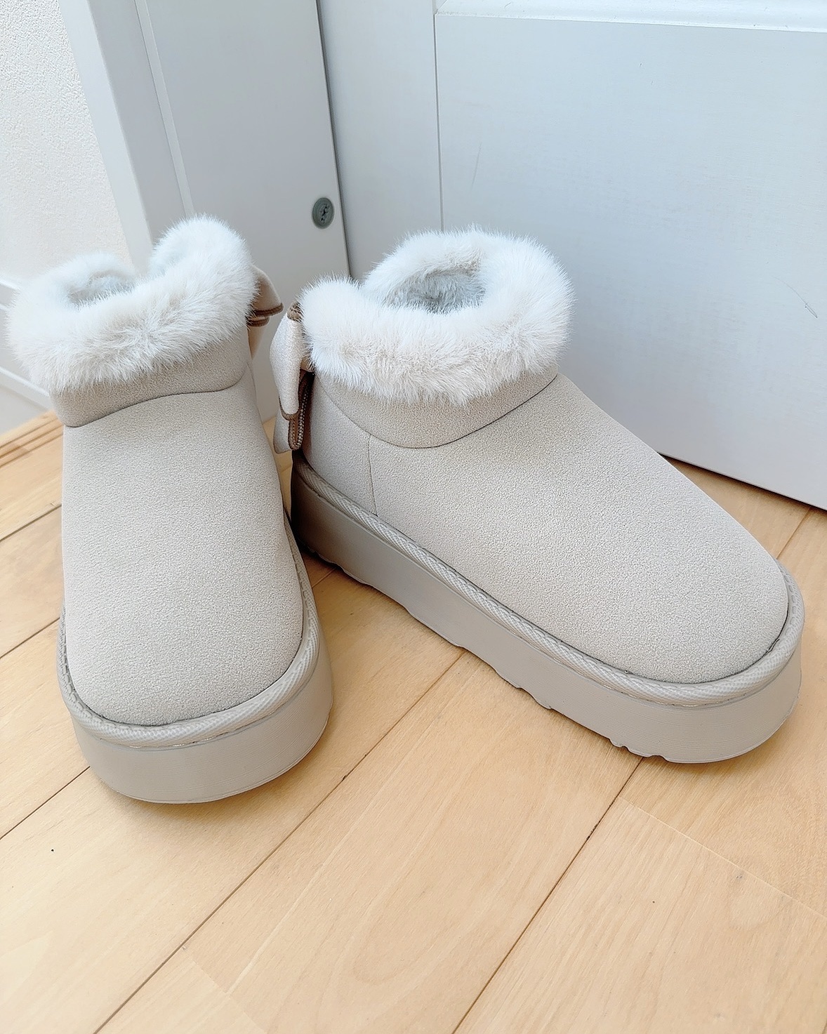 リボンデコレーション 裏地付き 滑り止め フラットカジュアルシューズ/SHEIN/その他を使ったクチコミ（3枚目）