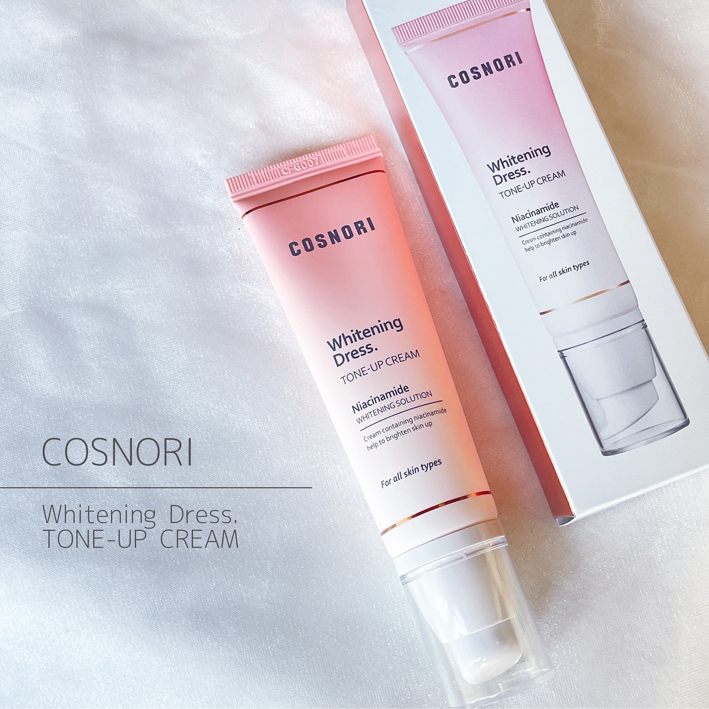 ホワイトニングドレストーンアップクリーム/COSNORI/化粧下地を使ったクチコミ（1枚目）