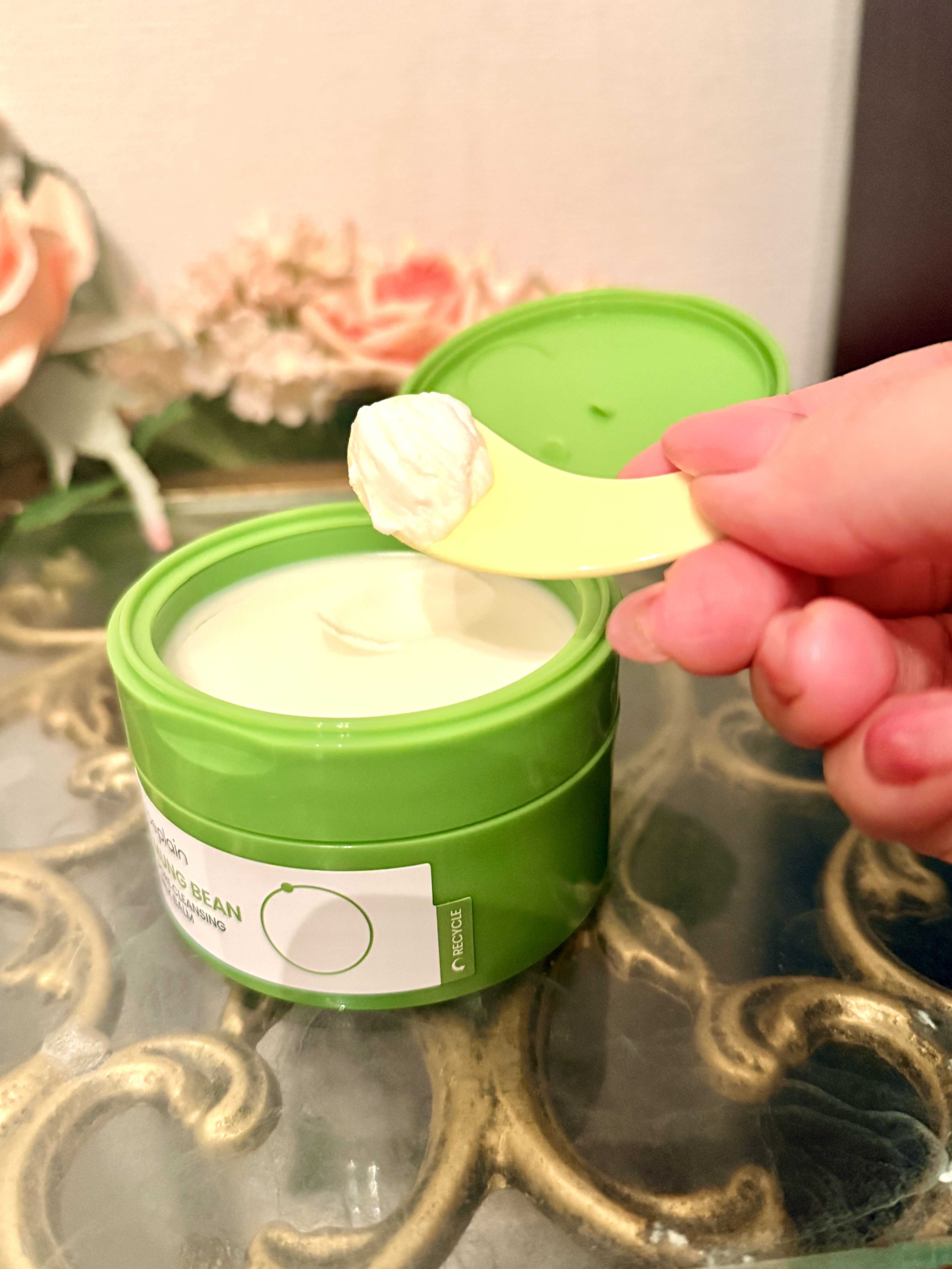 緑豆毛穴クレンジングミルクバーム/beplain/クレンジングバームを使ったクチコミ（2枚目）