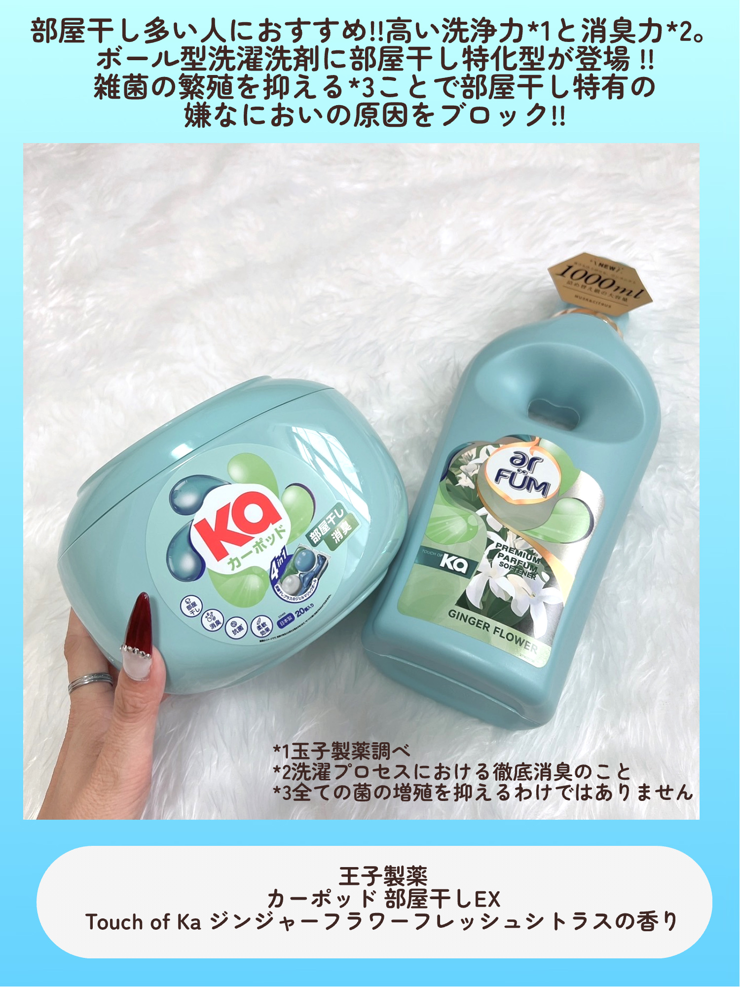 カーポッド 部屋干しEX/王子製薬/洗濯洗剤を使ったクチコミ（2枚目）