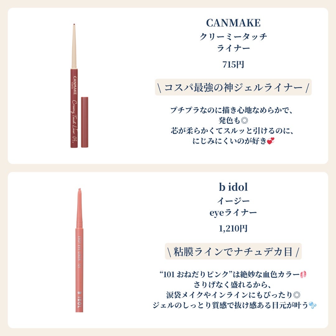 クリーミータッチライナー/キャンメイク/ジェルアイライナーを使ったクチコミ(3枚目)