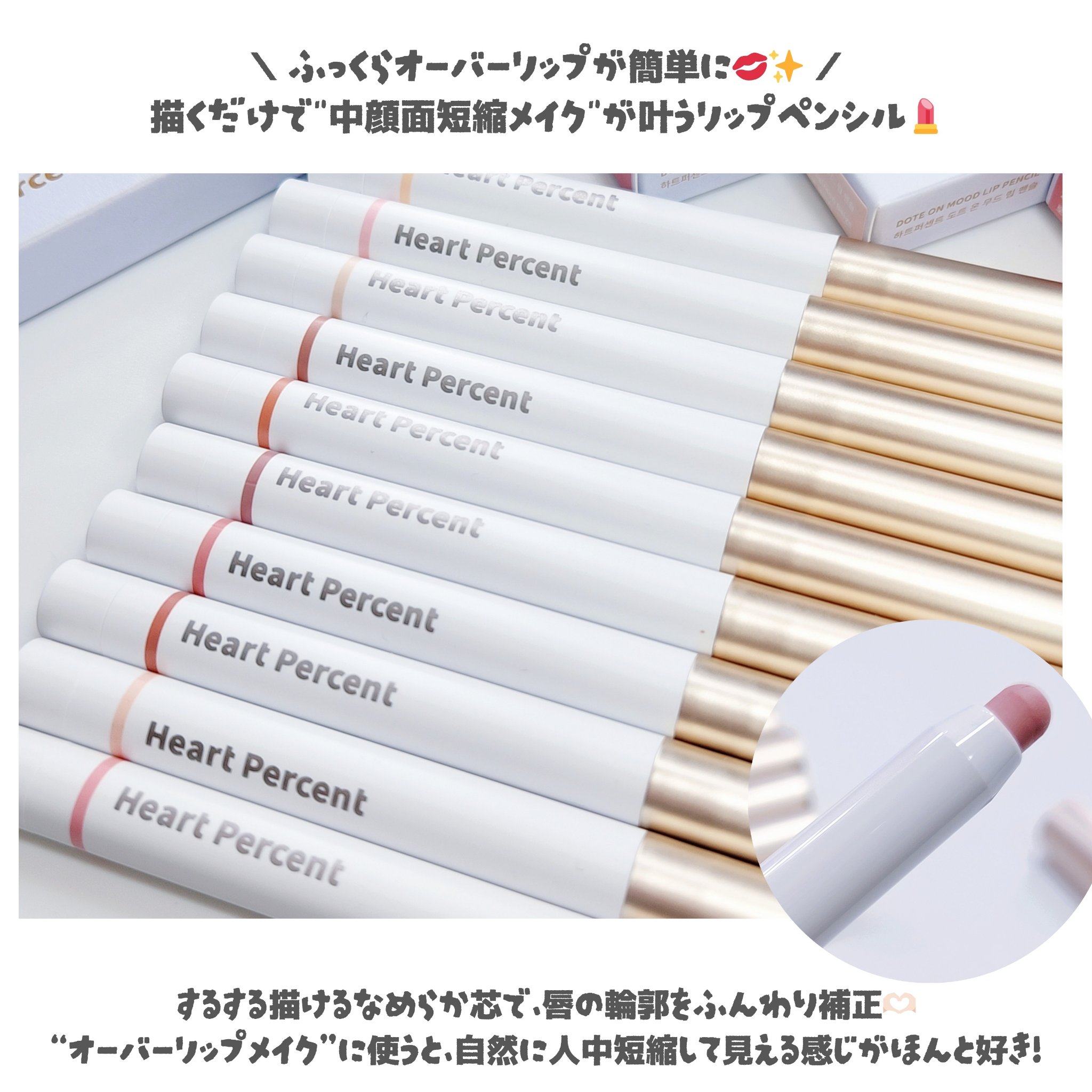 ドットオンムードリップペンシル 16 ブリックローズ/Heart Percent/リップライナーを使ったクチコミ（2枚目）