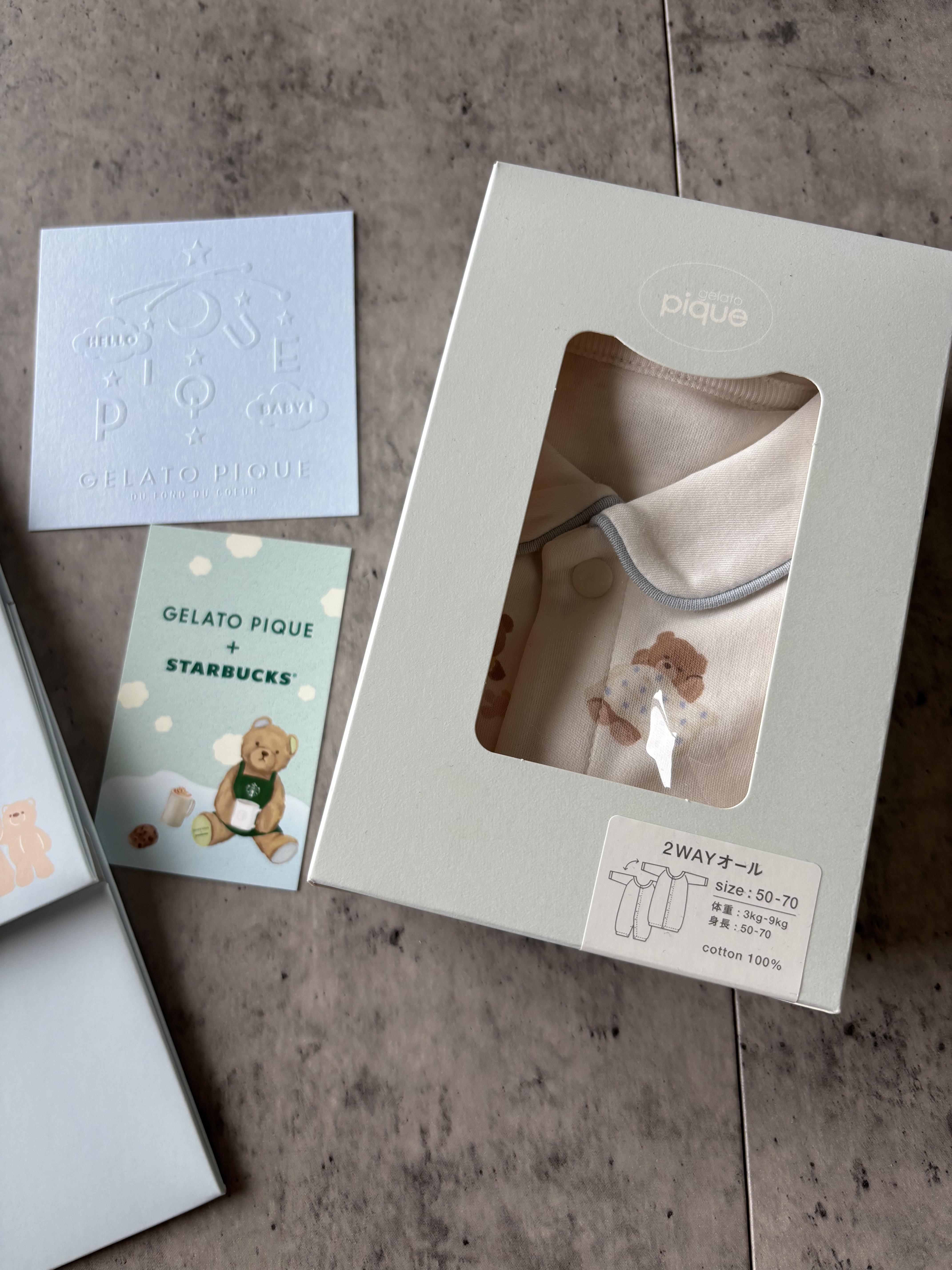 【BABY】新生児ベビーベア2WAYオール/ジェラートピケ/その他を使ったクチコミ（2枚目）