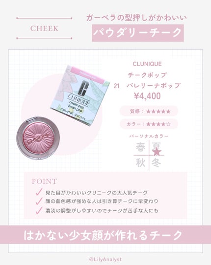 チーク ポップ/CLINIQUE/パウダーチークを使ったクチコミ(2枚目)